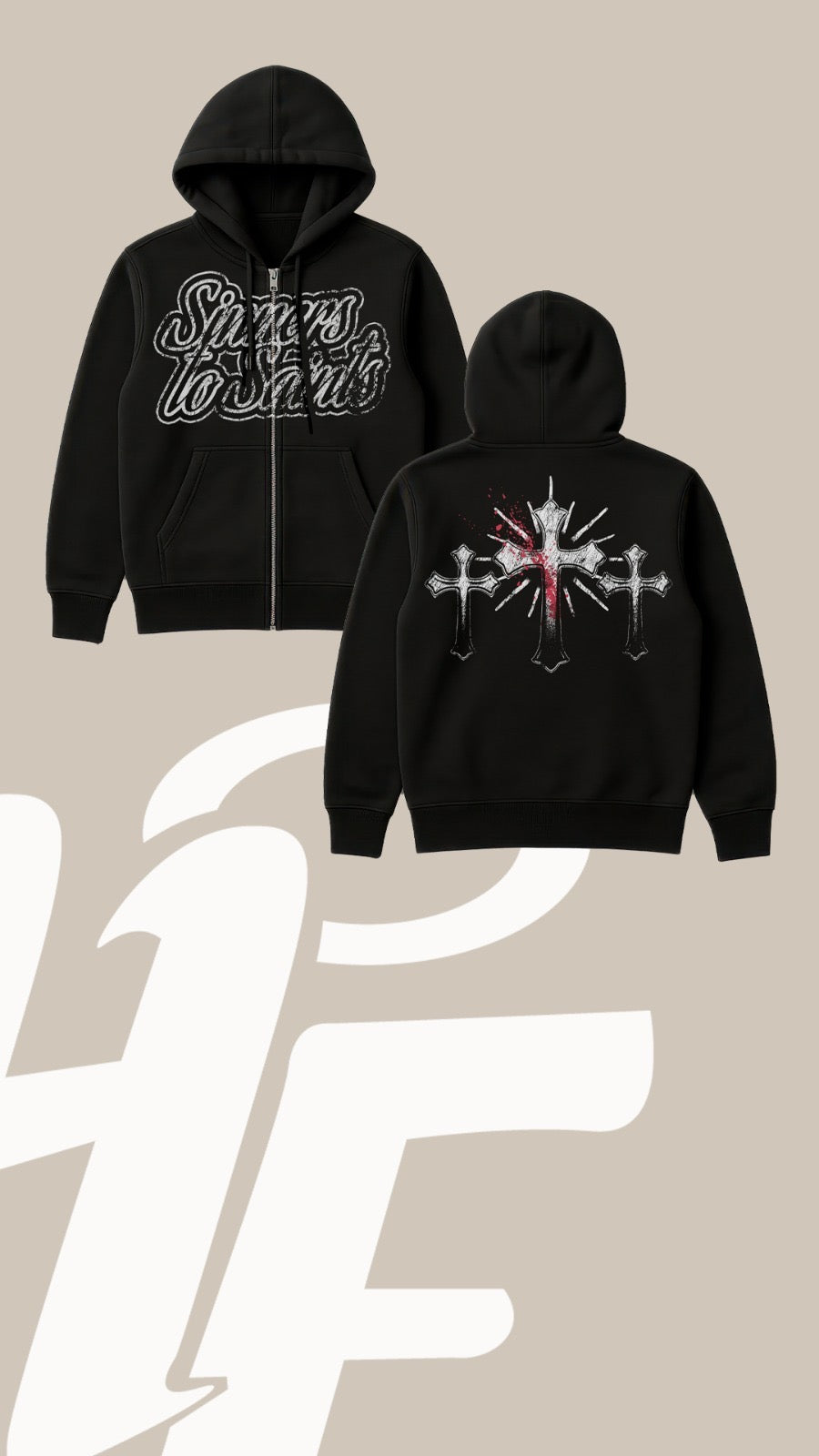 Sinner to Saints Cropped Zip-Up Hoodie